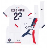 Camiseta Paris Saint-Germain Randal Kolo Muani #23 Visitante Equipación para niños 2024-25 manga corta (+ pantalones cortos)